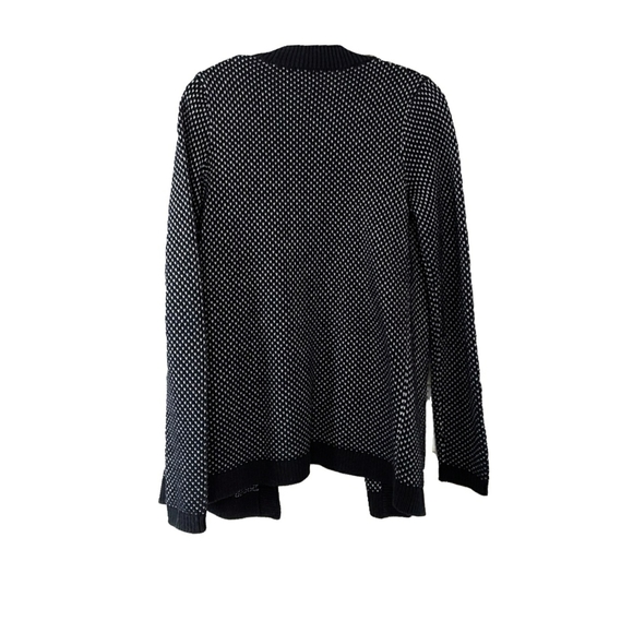 Lands End Wm S Blk & White Polka Dot Open Cardigan - Picture 7 of 7